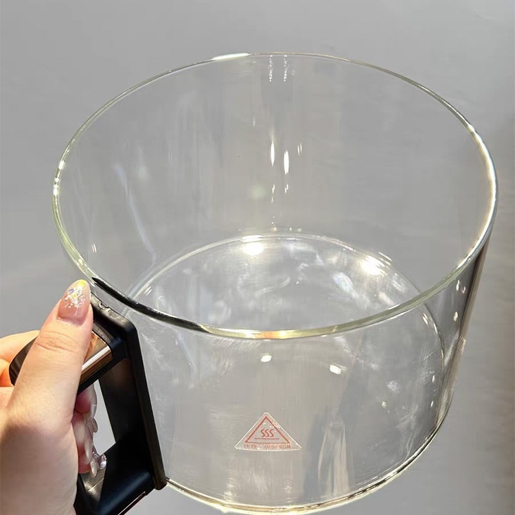 Leifei 5.5L vas interior din sticlă pentru friteuza cu aer, borosilikat înalt, transparent