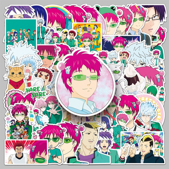Autocolante The Disastrous Life of Saiki K. – 50 autocolante impermeabile pentru sticle de apă, bagaje, laptopuri și agende