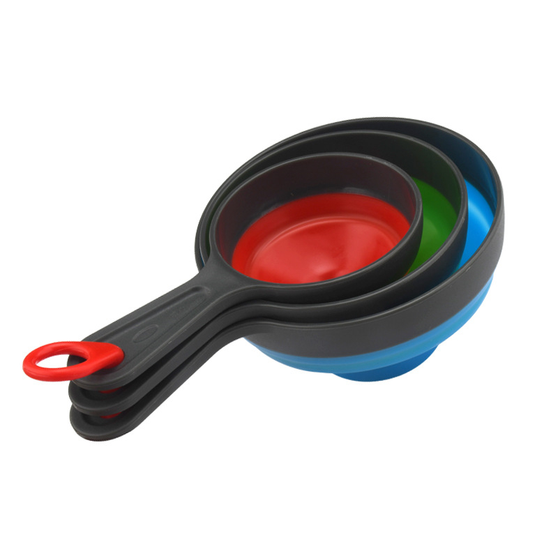 Set din plastic, 3 piese, pâlnie cu gură largă și gură îngustă, telescopic și pliabil, dozator portabil pentru lichide (uleiuri și alte lichide)