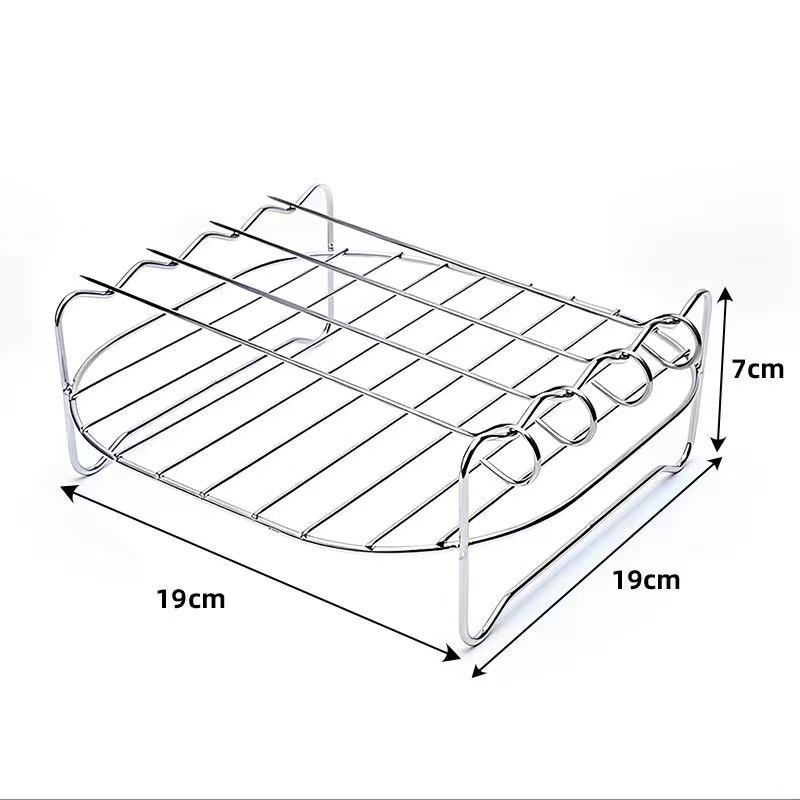 430 oțel inoxidabil, grilă pentru friteza cu aer, accesorii pentru raft de aburi, frigărui pentru grătar și suport rotund pentru toast și pâine