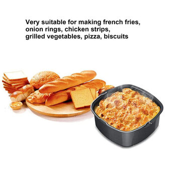 Coș pătrat pentru prăjitorul cu aer, compatibil cu friteuze pătrate de 3.8–8 qt