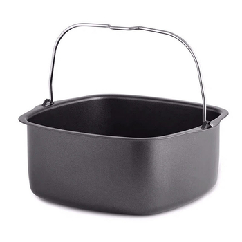 Coș pătrat pentru prăjitorul cu aer, compatibil cu friteuze pătrate de 3.8–8 qt