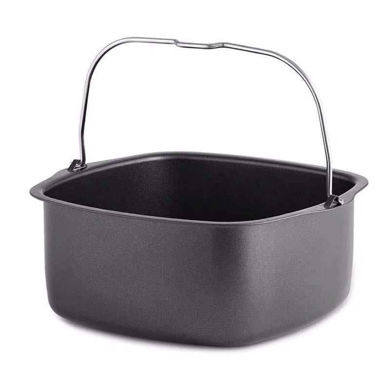 Coș pătrat pentru prăjitorul cu aer, compatibil cu friteuze pătrate de 3.8–8 qt