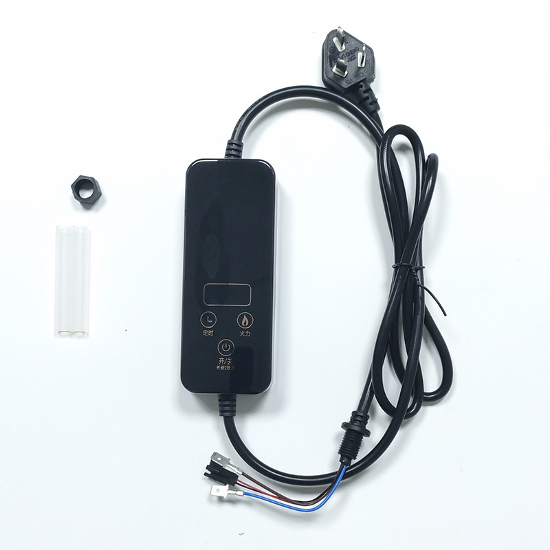 Set de accesorii pentru plită electrică ceramică pentru ceai, cu placă de încălzire și controler cu fir, incluzând componente din piatră și lemn