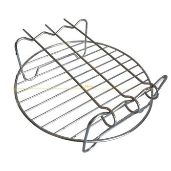 Gril din oțel inoxidabil cu două straturi pentru friteuza cu aer și cuptor cu undă luminoasă – design cu 3 țevi, plasă de grătar și raft de depozitare