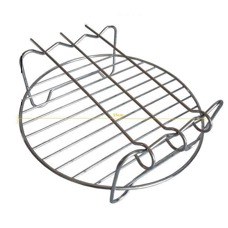 Gril din oțel inoxidabil cu două straturi pentru friteuza cu aer și cuptor cu undă luminoasă – design cu 3 țevi, plasă de grătar și raft de depozitare