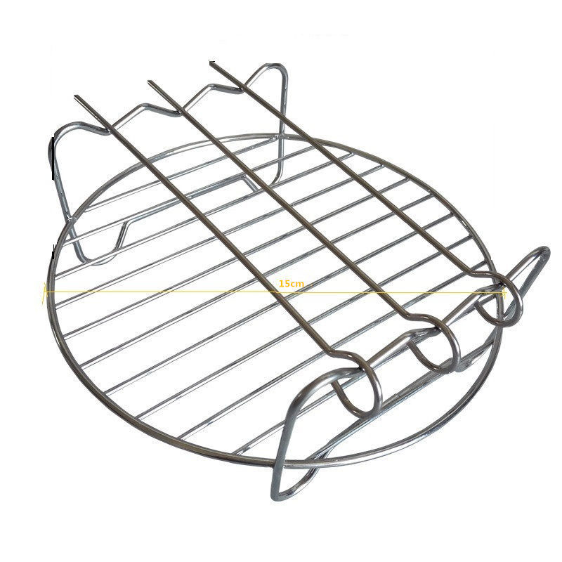 Gril din oțel inoxidabil cu două straturi pentru friteuza cu aer și cuptor cu undă luminoasă – design cu 3 țevi, plasă de grătar și raft de depozitare