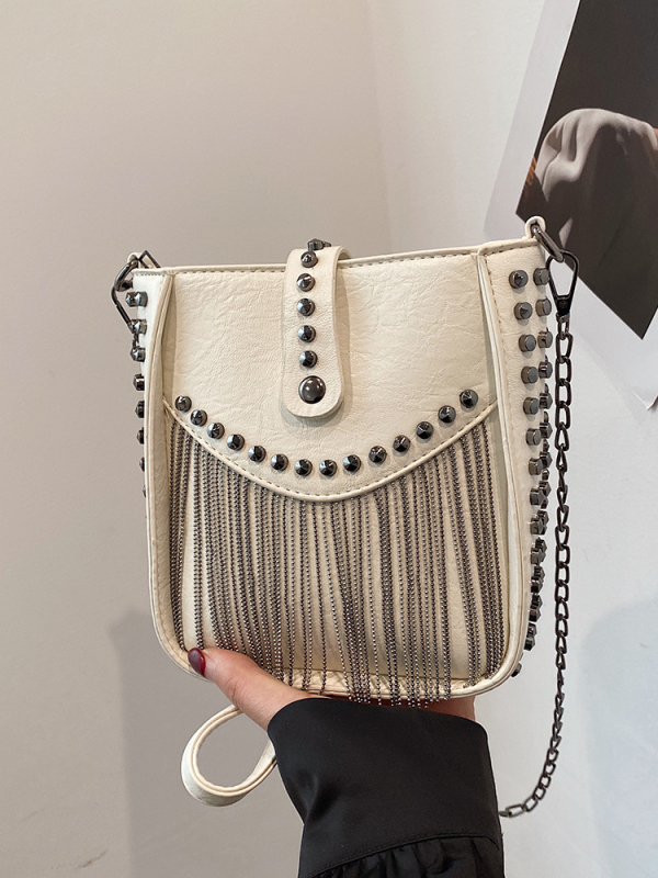 Ženska torba s lančanim remenom, bucket bag, proljeće 2025, retro stil visokog kvaliteta, svakodnevna torba