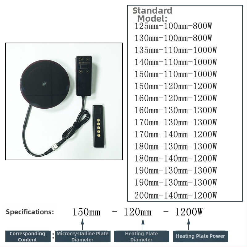 Set accesorii pentru plită ceramică electrică, cu telecomandă și controler de încălzire