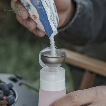 Biwei Titan pur mini flacon cu pâlnie pentru ulei și dozator de condimente, pentru sos de soia, sare și oțet — ultra ușor și portabil