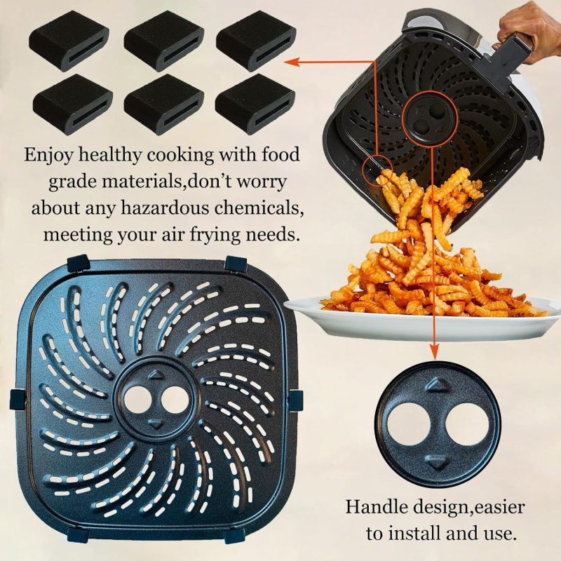 Accesorii pentru friteuză cu aer: placă de prăjit de 6 Qt, placă de susținere de 8 Qt, tavă PowerXL Vortex Pro