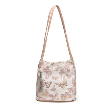 Ženska torbica za podlakticu s kviliranom izvezom leptira, bucket torbica, jednostavan sladak stil, uz rame ili crossbody