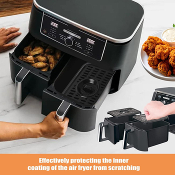 Accesorii pentru air fryer: protecție de colț din silicon, capac circular de protecție, folie de abur din silicon și pernă pentru tavă din silicon
