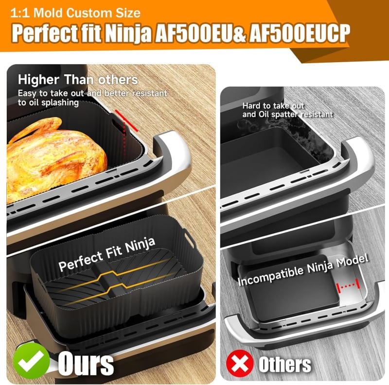 Tavă de copt din silicon pentru air fryer și cuptor, tavă pentru pizza