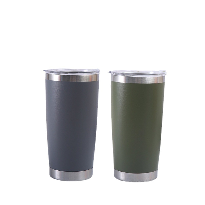Pahar termic din oțel inoxidabil pentru mașină, 20 oz, cu pereți dubli și capac, termos pentru bere, capacitate mare