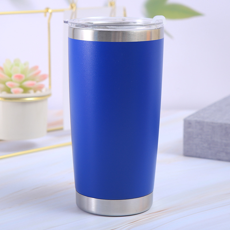 Pahar termic din oțel inoxidabil pentru mașină, 20 oz, cu pereți dubli și capac, termos pentru bere, capacitate mare