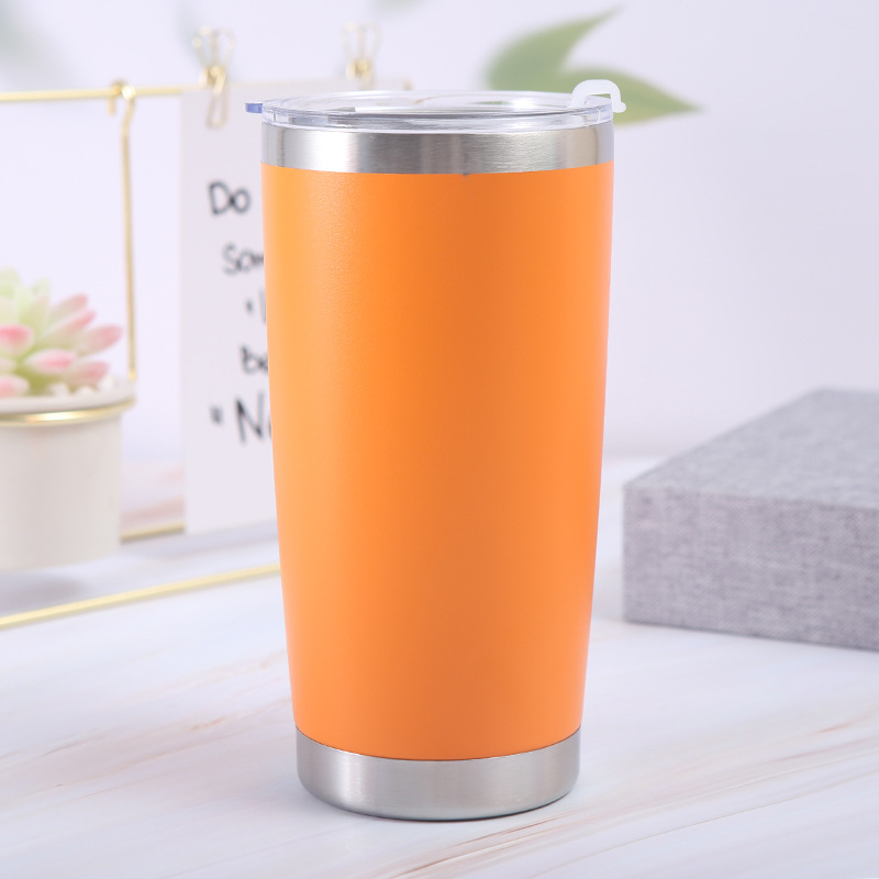 Pahar termic din oțel inoxidabil pentru mașină, 20 oz, cu pereți dubli și capac, termos pentru bere, capacitate mare