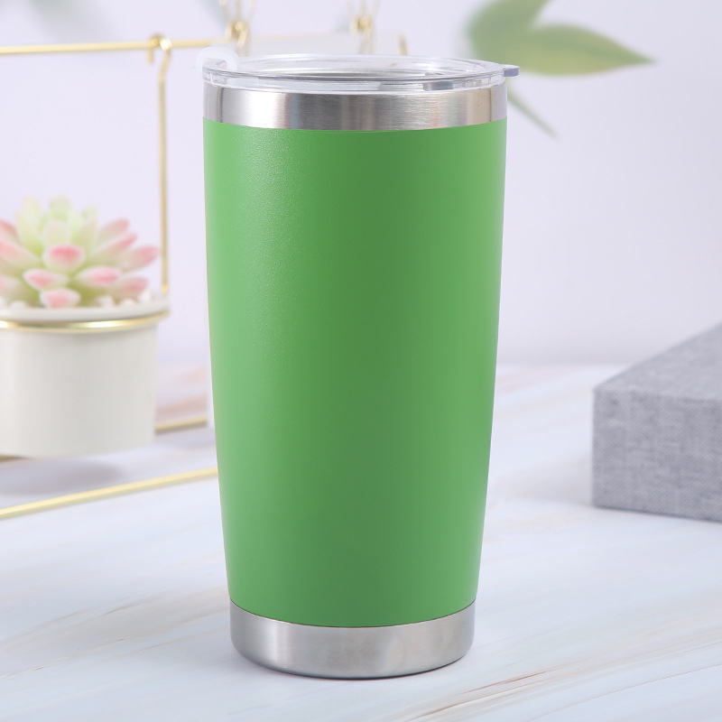 Pahar termic din oțel inoxidabil pentru mașină, 20 oz, cu pereți dubli și capac, termos pentru bere, capacitate mare