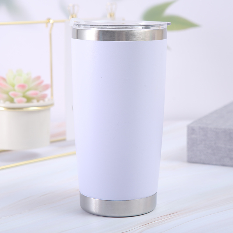 Pahar termic din oțel inoxidabil pentru mașină, 20 oz, cu pereți dubli și capac, termos pentru bere, capacitate mare