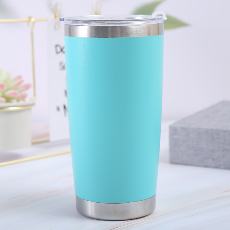 Pahar termic din oțel inoxidabil pentru mașină, 20 oz, cu pereți dubli și capac, termos pentru bere, capacitate mare