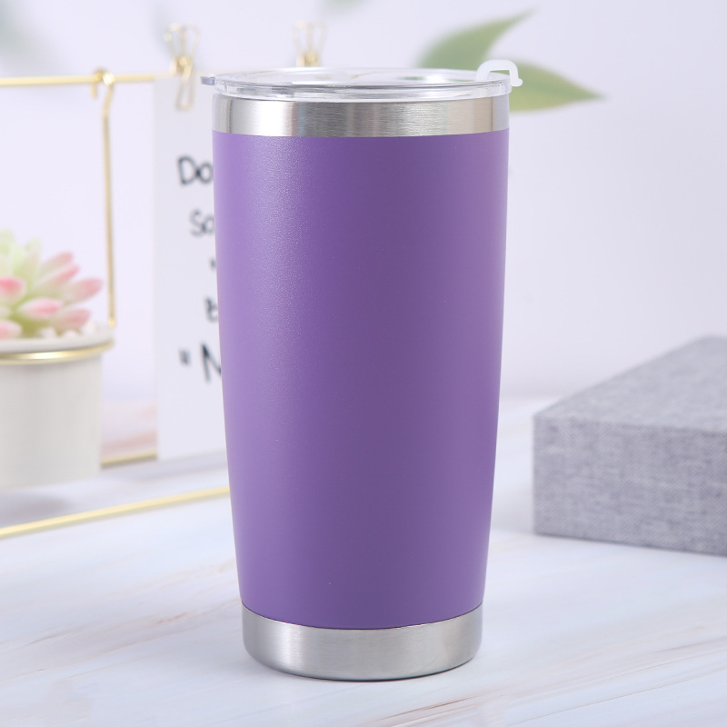 Pahar termic din oțel inoxidabil pentru mașină, 20 oz, cu pereți dubli și capac, termos pentru bere, capacitate mare
