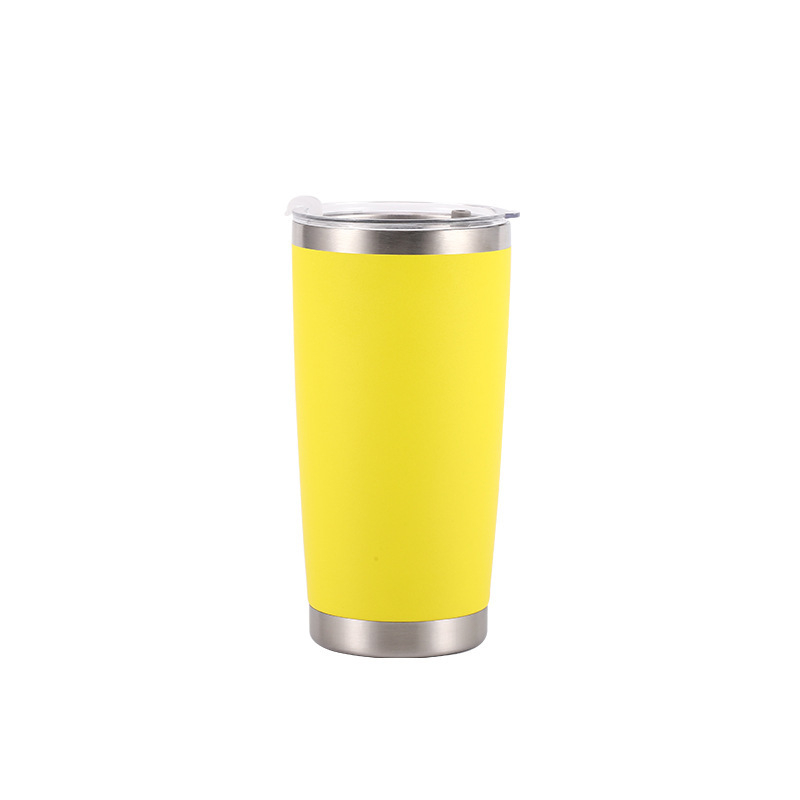 Pahar termic din oțel inoxidabil pentru mașină, 20 oz, cu pereți dubli și capac, termos pentru bere, capacitate mare