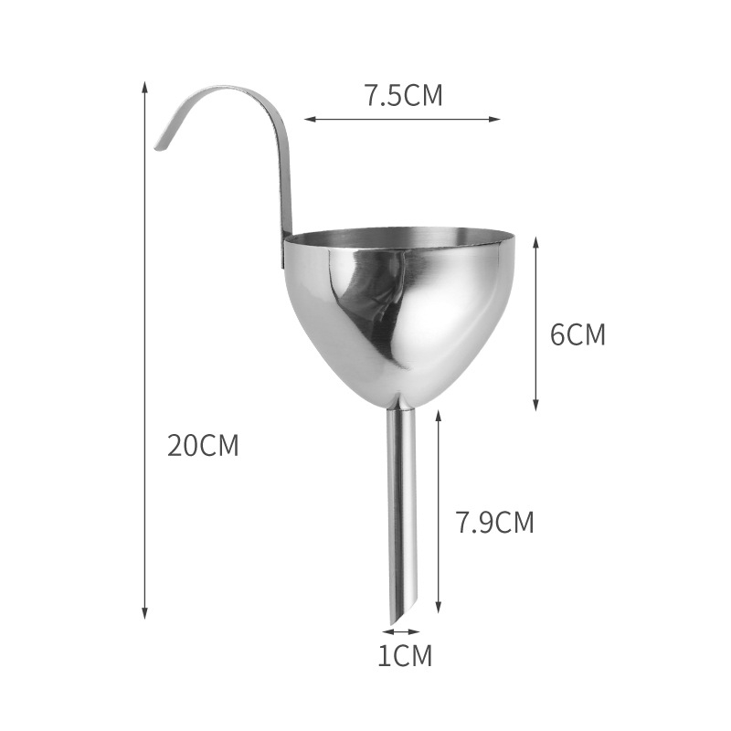 Funnel mini din oțel inoxidabil 304 pentru bucătărie, filtru alimentar pentru turnarea laptelui de soia și a vinului roșu