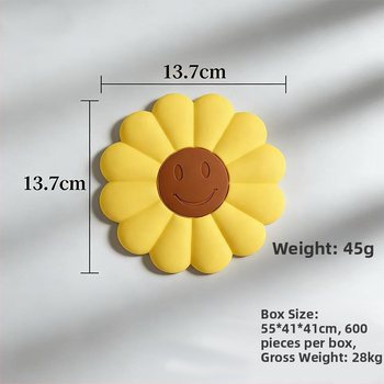 Suporturi pentru pahare din silicon cu flori și suporturi termice pentru vase, antiderapante, rezistente la temperaturi înalte, pentru birou.