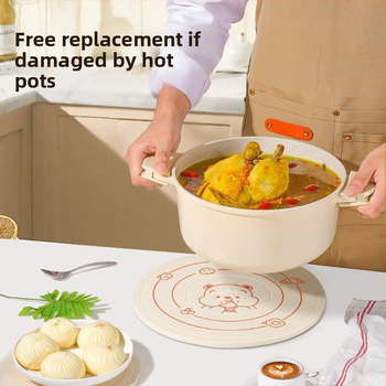 Covoraș izolant din silicon pentru dining – bază circulară pentru farfurii, oale și boluri, protecție împotriva arsurilor, design modern minimalist pentru bucătărie