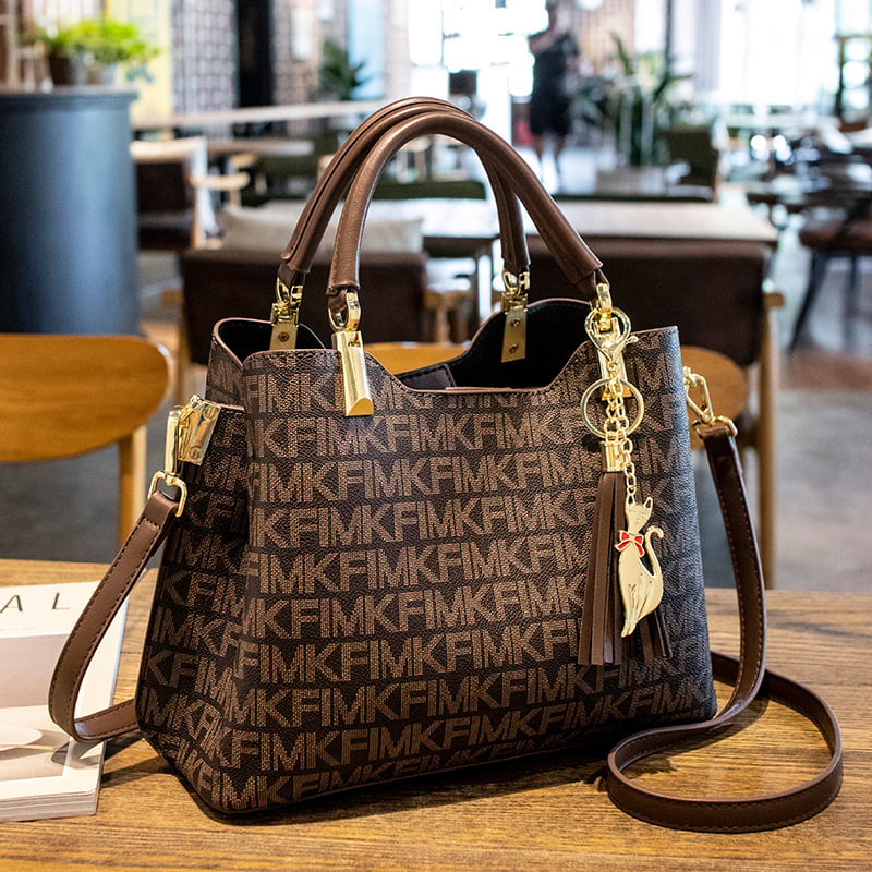 Ženska torba od prave kože s laganim dojmom luksuza, tote torba s printom, za rameno ili crossbody