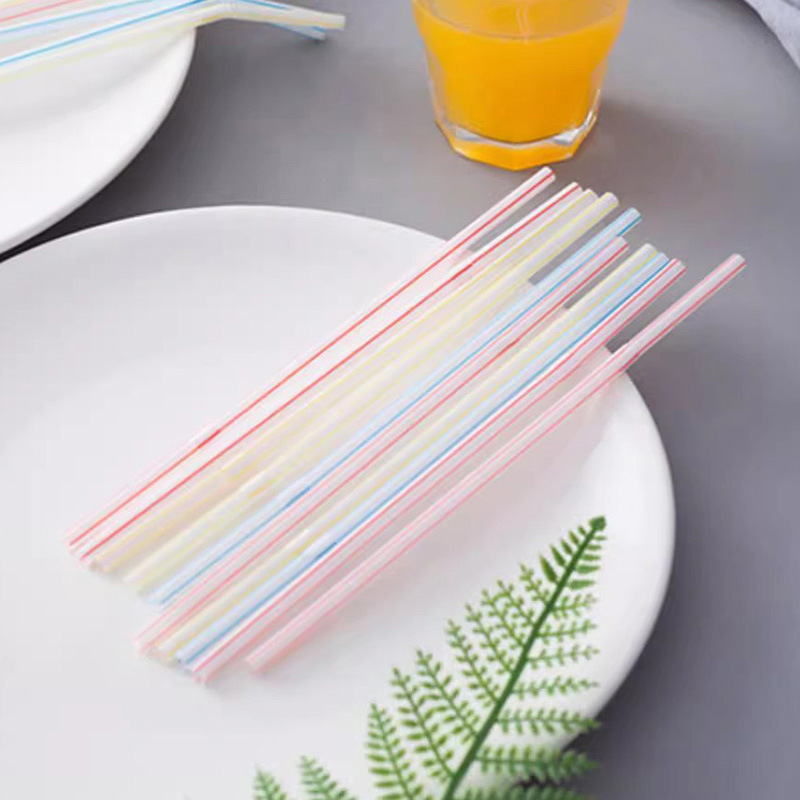 Jednokratne bočne savijane plastične slamke, set od 100 komada, savitljive i produžene, za sokove, pića, čaj s mlijekom i sojinim mlijekom