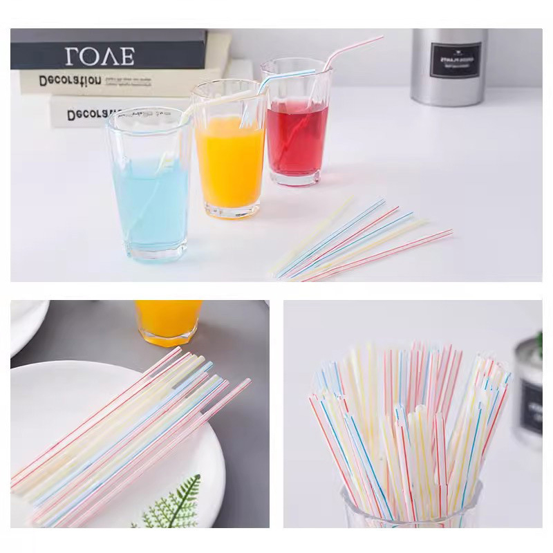 Jednokratne bočne savijane plastične slamke, set od 100 komada, savitljive i produžene, za sokove, pića, čaj s mlijekom i sojinim mlijekom