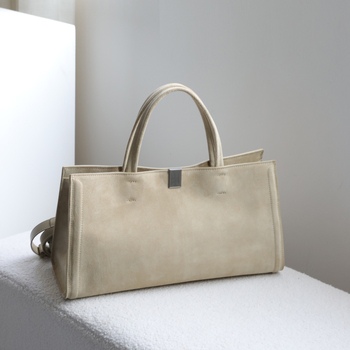 Torba Tote od nubuk kože, elegantan minimalistički dizajn, stil Old Money, s remenom za rame crossbody, ženska kožna torba
