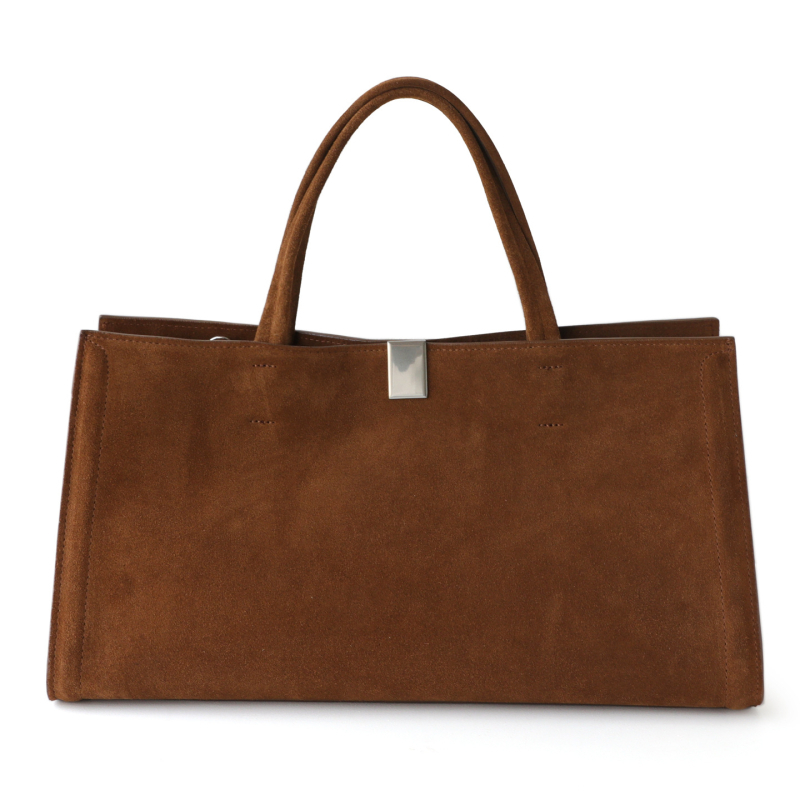 Torba Tote od nubuk kože, elegantan minimalistički dizajn, stil Old Money, s remenom za rame crossbody, ženska kožna torba
