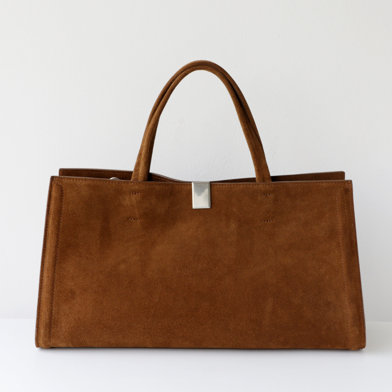 Torba Tote od nubuk kože, elegantan minimalistički dizajn, stil Old Money, s remenom za rame crossbody, ženska kožna torba
