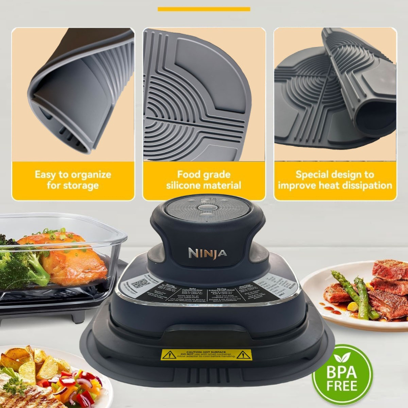 Pad din silicon pentru friteuză cu aer FN101GY, suport universal pentru capace de oale variate