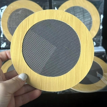 Covoraș circular din bambus cu plasă, izolație termică – imprimat, suport pentru masă, oală de lut, bol