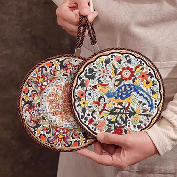 Tăviță ceramică izolatoare pentru caserolă, rezistentă la temperaturi înalte, anti-alunecare, pentru masă, personalizabilă