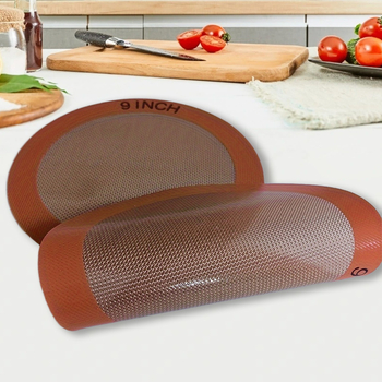 Covoraș de copt din silicon pentru friteuză cu aer, de calitate alimentară, rezistent la temperaturi, ușor de curățat, rotund, pentru bucătărie