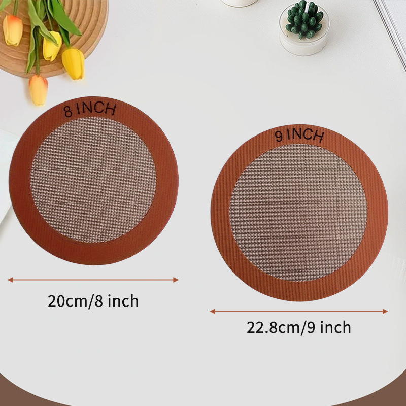 Covoraș de copt din silicon pentru friteuză cu aer, de calitate alimentară, rezistent la temperaturi, ușor de curățat, rotund, pentru bucătărie