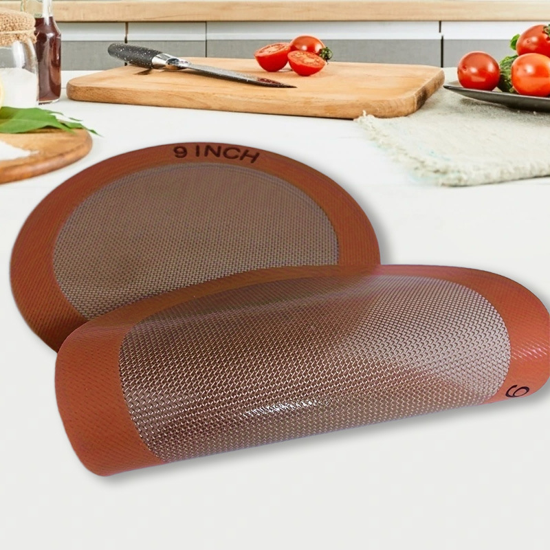 Covoraș de copt din silicon pentru friteuză cu aer, de calitate alimentară, rezistent la temperaturi, ușor de curățat, rotund, pentru bucătărie