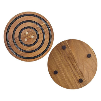 Pad din lemn magnetic pentru oale – bază rotundă din lemn pentru izolație termică