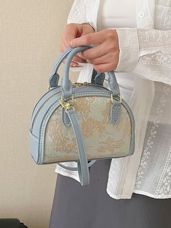DIY materijalna torba – torba u obliku školjke, luksuzna ženska torba preko ramena, kontrastne boje, kineski stil, jednostavna svakodnevna torba.