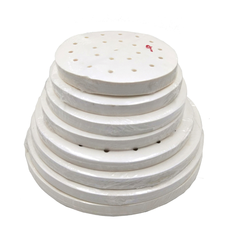 Hârtie de copt circulară, cu strat de silicon, pentru aburire și gătit în air fryer; hârtie antiaderentă pentru chifle și colțunași