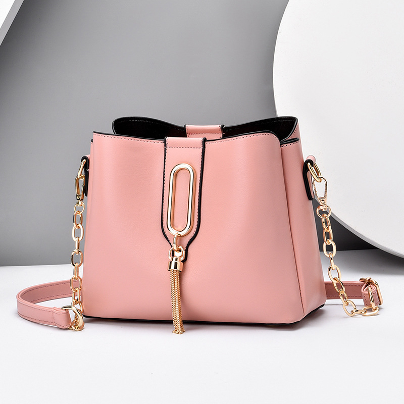 PU mini ženska torba s lancem i resom, bucket stil, crossbody, 2020