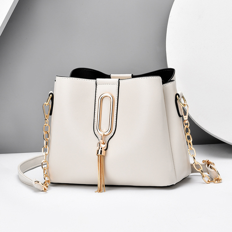 PU mini ženska torba s lancem i resom, bucket stil, crossbody, 2020