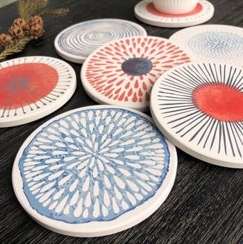 Covoraș rotund din plută, izolație termică, personalizabil în culori, suport ceramic absorbant pentru pahar