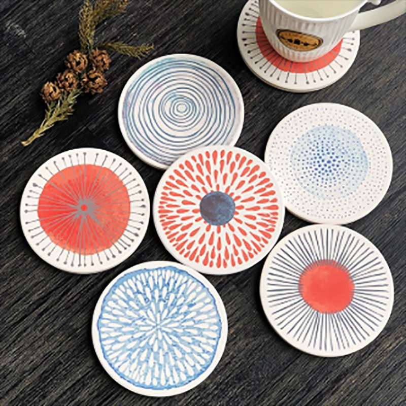 Covoraș rotund din plută, izolație termică, personalizabil în culori, suport ceramic absorbant pentru pahar