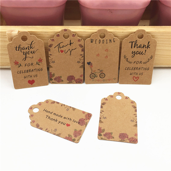Etichete de mulțumire din hârtie kraft, 3x5 cm, etichete pentru ambalare cadouri