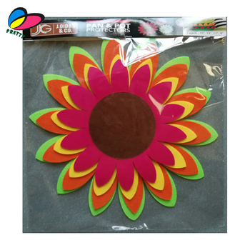 Covoraș din țesătură nețesută, în formă de floare de soare, protecție pentru vase de bucătărie, 38×38 cm